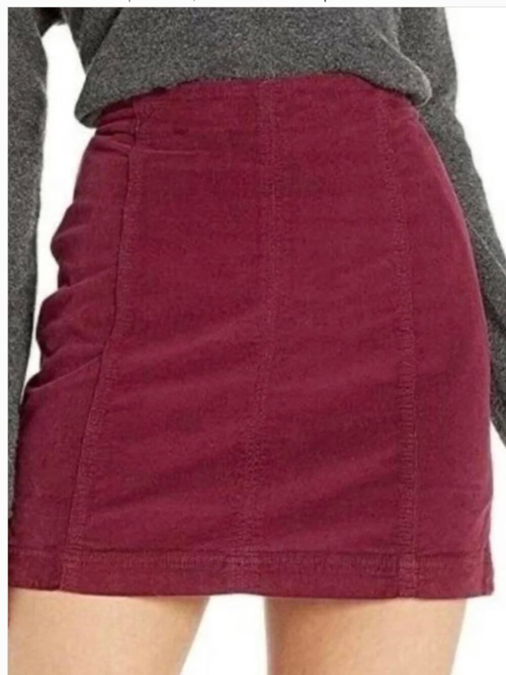🍂Free People - Burgundy Corduroy Mini Skirt